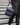 Handmade leather crossbody bag for men – Frank model, blue, in hand