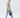 Handmade leather crossbody bag for men β Denver model, blue, in hand