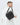 Handmade leather crossbody bag for men – Polo model, black, front view